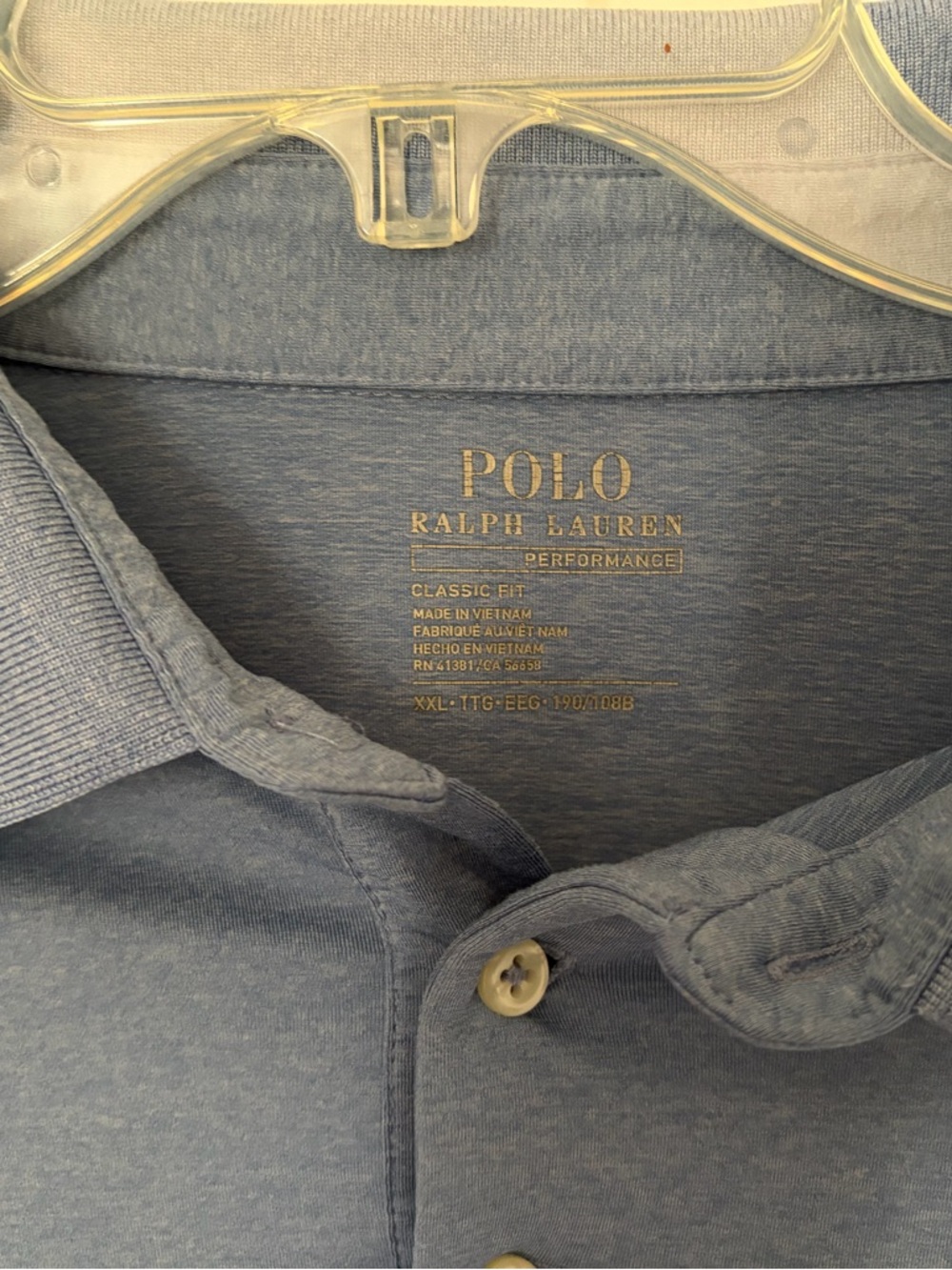 Polo Ralph Lauren Men Light Blue Short-Sleeve Performance Polo w/ Navy Pony XXL - Picture 3 of 8